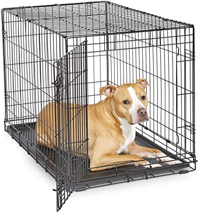 Midwest Homes for Pets 24-Inch New World Crate for Small Breeds, 12-20 lbs, Double Door Folding Dog Crate, Leak-Proof Tray & Secure Latches, Portable, Durable & Easy to Assemble