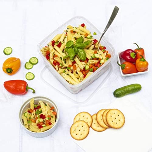 NYHI 32 oz 20 Pack Square Clear Deli Containers with Lids Disposable BPA Free Square Plastic Food Storage Containers with Lids Airtight for Meal