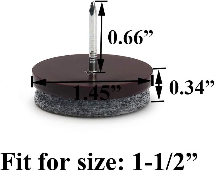 Furniture Felt Pads Nail-on Heavy Duty Felt Pad Chair Sliders Round Chair Leg Floor Protectors 1" Furniture Leg Protector 24 Pack