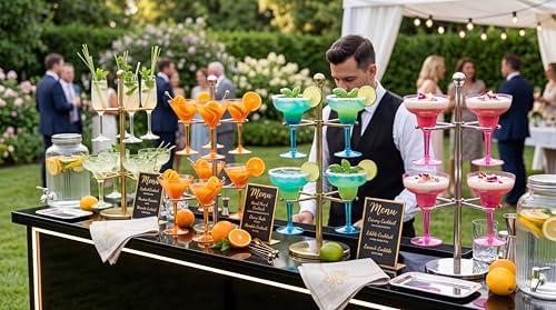 supernal 36pcs Neon Plastic Margarita Glasses Bulk