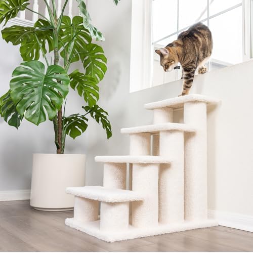 Armarkat Pet Steps, 4-steps, B4001, Ivory, 17"(W)x25"(D)x25"(H), each platform 7" Deep