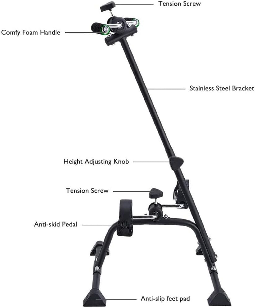Pedal Exerciser Bike Hand Arm Leg and Knee Peddler Adjustable Fitness Equipment for Seniors, Elderly Home Pedal Exercise Bike for Total Body
