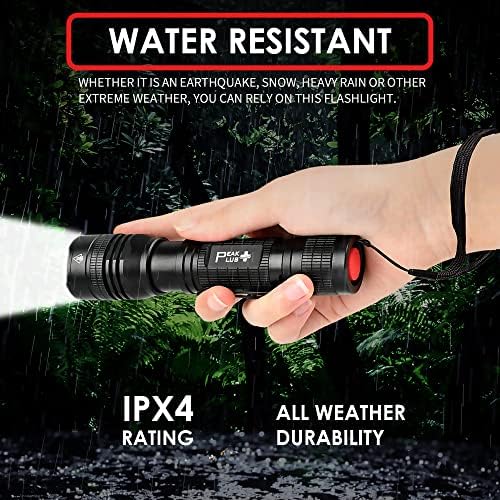 PeakPlus LED Tactical Flashlight PTAC1000 [2 Pack] - Single Mode, High Lumen, Zoomable, Water Resistant, Flash Light - Camping, Outdoor, Emergency