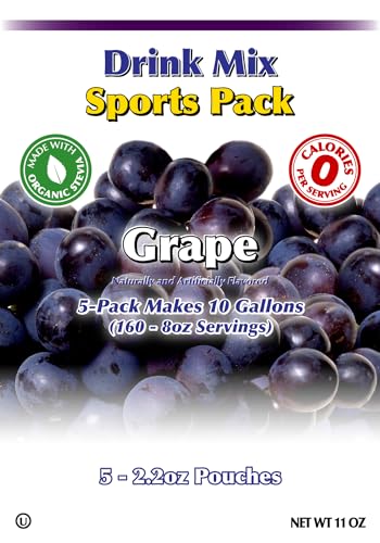 GramZero Grape Sugar Free Drink Mix Sports Pack, Great For Nutrition Club Loaded Teas, Zero Calorie, Stevia Sweetened
