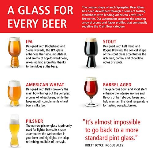 Spiegelau Barrel Aged Tulip Beer Glasses, Stylish Crystal Drinking Glasses for Craft Beers, Stouts, Belgian Ales, Sours, Cocktails, Gifts for Men, Bachelor Party, Elegant Glassware, 17.7 oz, Set of 2