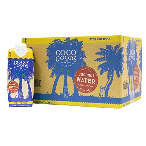 CocoGoods Co Single-Origin Natural Coconut Water with Fresh Pineapple Juice 16.9 fl. oz, 12 pack