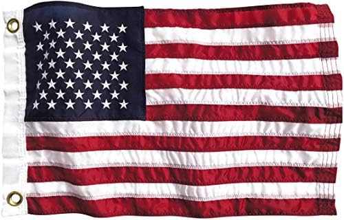 4x6 ft Heavy-Duty American Flag – 100% Made in USA, FMAA Certified – UV-Resistant 210D Outdoor Nylon with Embroidered Stars, Sewn Stripes, Brass Grommets, Reinforced Fly End for 20–25 ft Poles