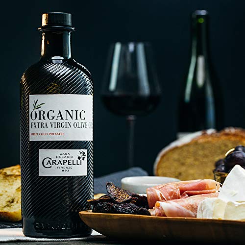 Carapelli - Organic Extra Virgin Olive Oil: Cold-Pressed Organic EVOO – 33.8 Fluid Ounces (1 Liter)