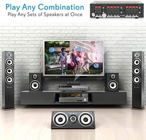 Premium New and Improved 4 Zone Channel Speaker Switch Selector Switch Box Hub Distribution Box for Multi Channel High Powered Stereo Amplifier