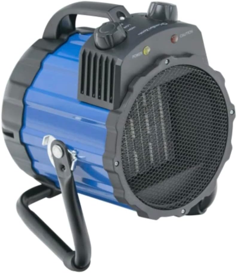Comfort Zone 1, 500W Electric Ceramic Garage, Workshop Utility Space Heater with Pivot Cradle Base, Adjustable Thermostat, Durable Metal Frame