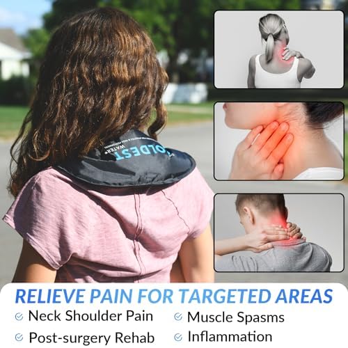 Coldest Neck Shoulder Ice Pack for Injuries Reusable Gel Cold Pack Wrap for Upper Back Pain Relief Cold Compress Therapy for Swelling, Bruises
