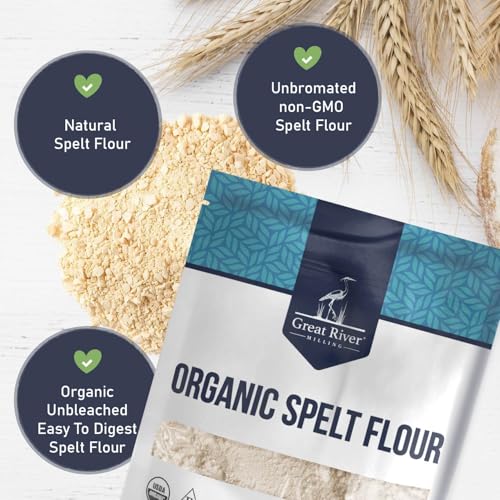 Great River Milling Organic Spelt Flour, Ancient Grain, 25 lb