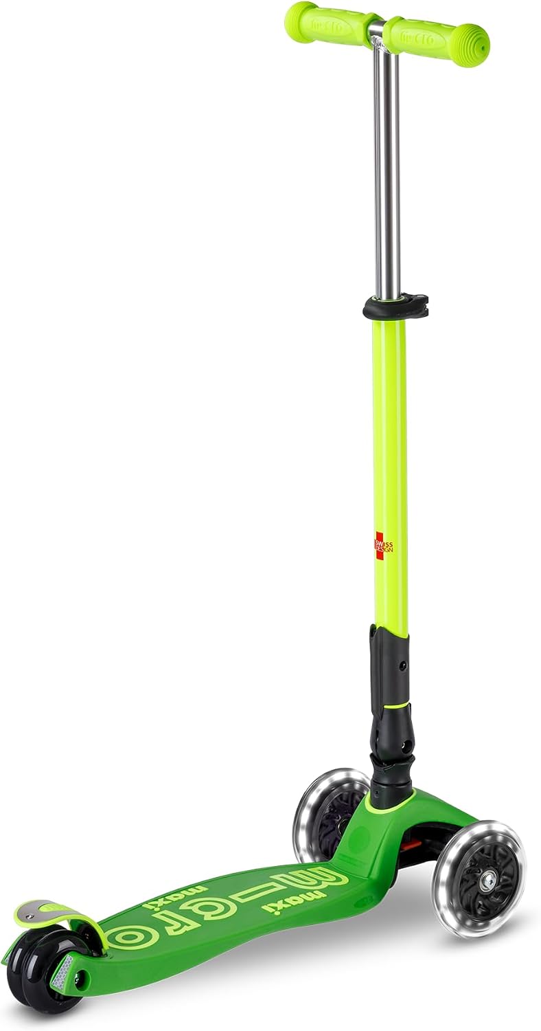 Micro Kickboard | Maxi Foldable LED Kids Scooter for Ages 5-12 | Children