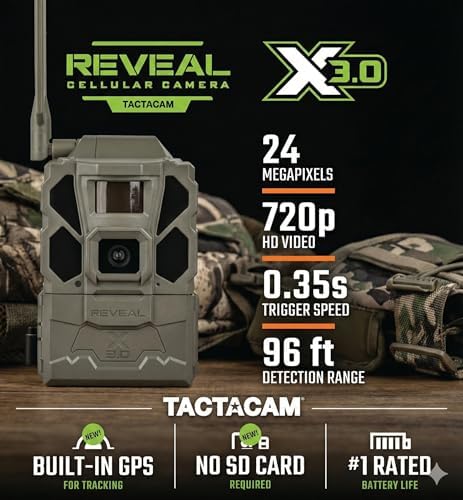 Tactacam REVEAL X Gen 3.0 Cellular Trail Camera - Multi Carrier, HD Photos & Videos, Pre-Installed Antenna, Built-in GPS, Best Battery Life, Low-Glow IR Flash, Fast Trigger Speed + 32GB SD Card (2 PK)