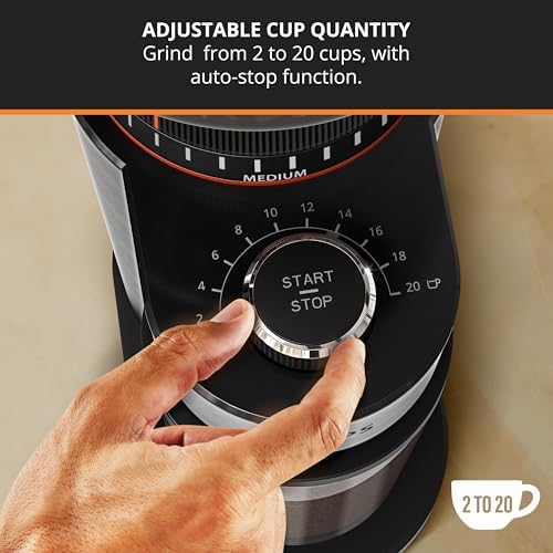 KRUPS Precision Burr Coffee Grinder: 12 Settings, 8 oz Capacity for Drip, French Press, Espresso, Pour Over, Cold Brew - Stainless Steel, 110W, Auto-Stop, Easy Clean - Coffee Grinders for Home Use