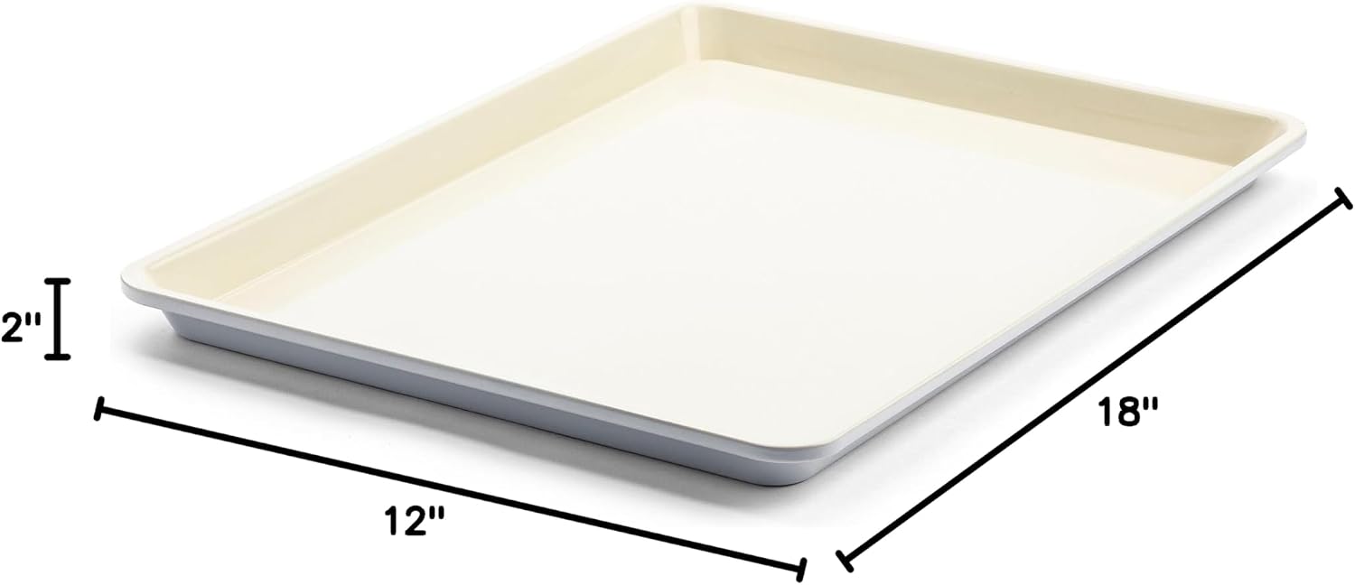 GreenLife 13" x 9" Quarter Sheet Baking Pans, 2 Piece Bakeware Set, PFAS-Free Ceramic Nonstick Rectangular Cookie Trays, Oven Safe to 450°F