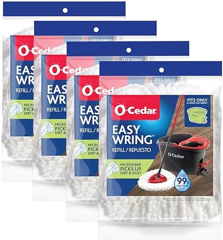 O-Cedar EasyWring Spin Mop Microfiber Refill (Pack of 4)
