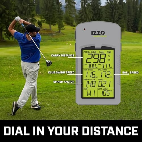 Izzo Golf Launch Mate Launch Monitor | Tracks swing speed, ball speed, carry distance and smash factor