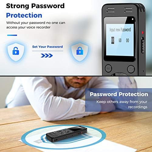 128GB Digital Voice Recorder for Lectures Meetings - EVIDA 9296 Hours Voice Activated Recording Device Audio Recorder with Playback,Password