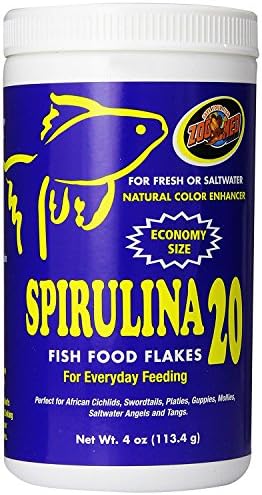 Zoo Med Spirulina 20 Flake Fish Food, 4-Ounce