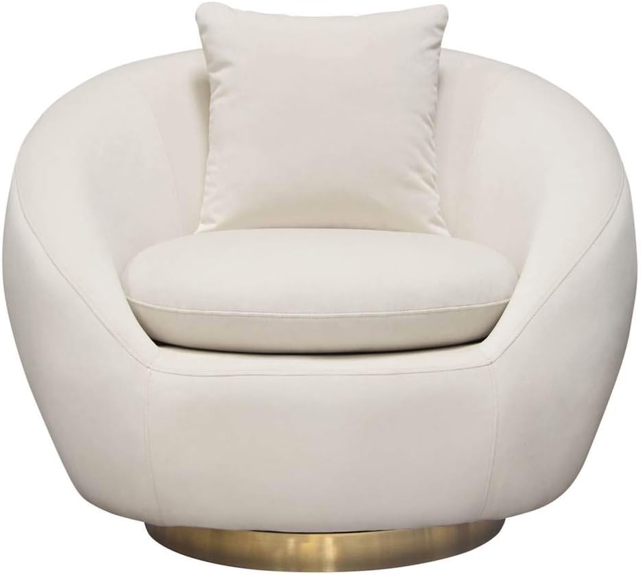 Diamond Sofa Swivel Accent Chair in Light Cream