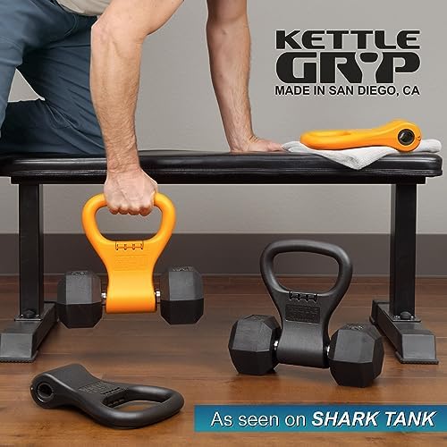 KETTLE GRYP Dumbbell to Kettlebell Grip Converter Handle Made in USA Orange