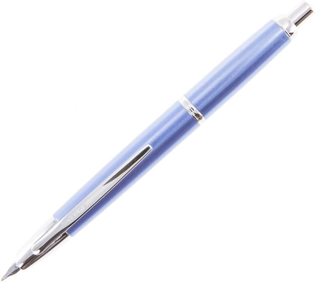 PILOT Vanishing Point Decimo Refillable & Retractable Fountain Pen, Light Blue Barrel with Rhodium Accents, Blue Ink, Extra Fine Nib (65337)