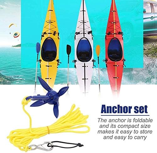 ISURE MARINE Kayak Anchor Kits 0.53lb (240g) Portable Folding Anchor Buoy Kit Canoe Kayak Raft Boat Sailboat Fishing Complete Folding Grapnel Anchor