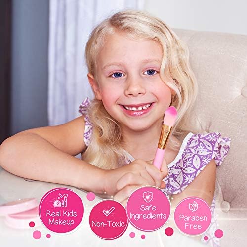 Kids Real Makeup Kit with Unicorn Purse Non Toxic Washable Make Up Set