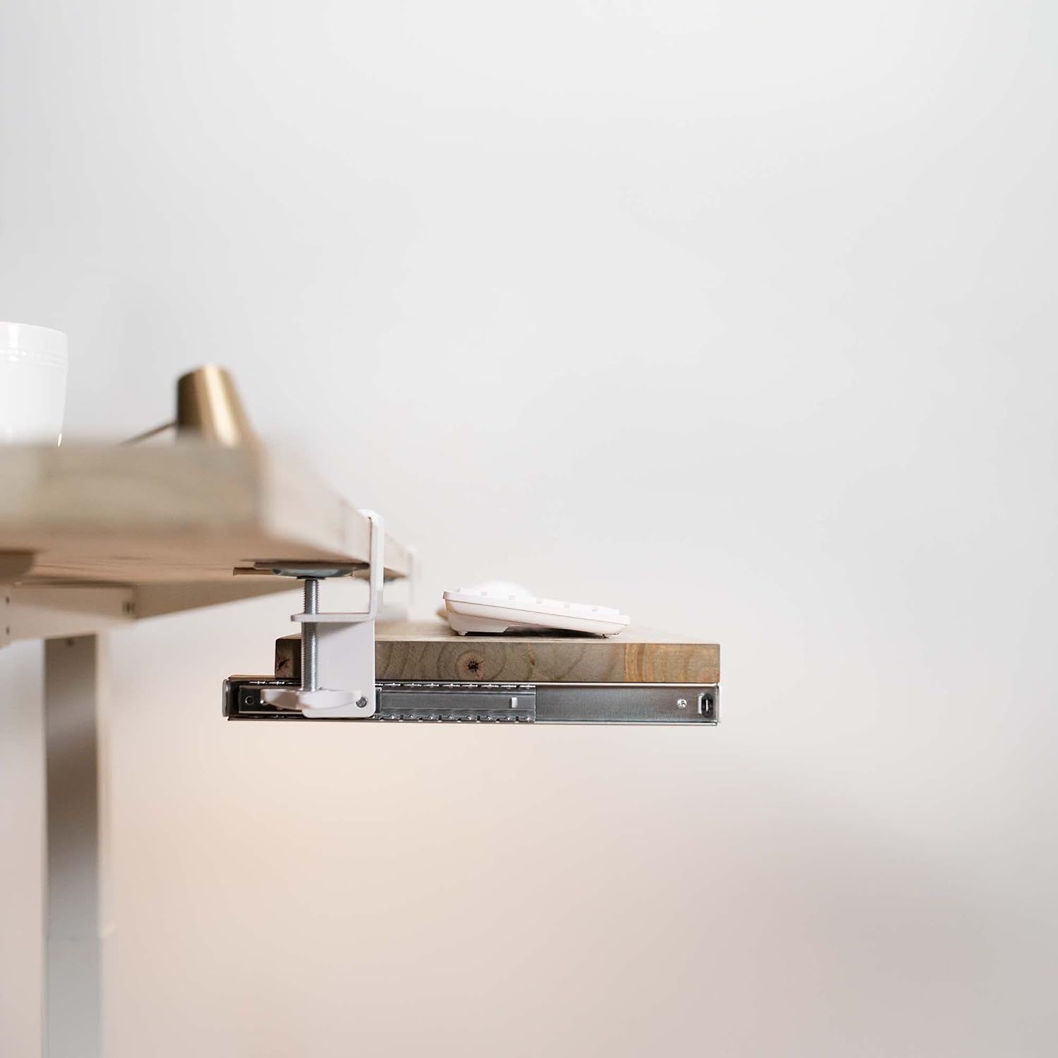 VIVO Clamp and 12 inch Rail Set for DIY Custom Wooden Keyboard Trays (Rail Set Only - Tray Not Included)