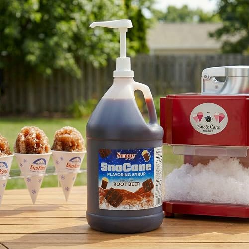 Snappy Root Beer Sno Cone Syrup, 1 Gallon (128 oz), Ready to Use for Snow Cone Machines and Shaved Ice