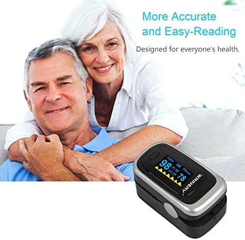 WRINERY Oxygen Saturation Monitor, Pulse Oximeter Fingertip, Oxygen Monitor, O2 Saturation Monitor, OLED Portable Oximetry with Batteries