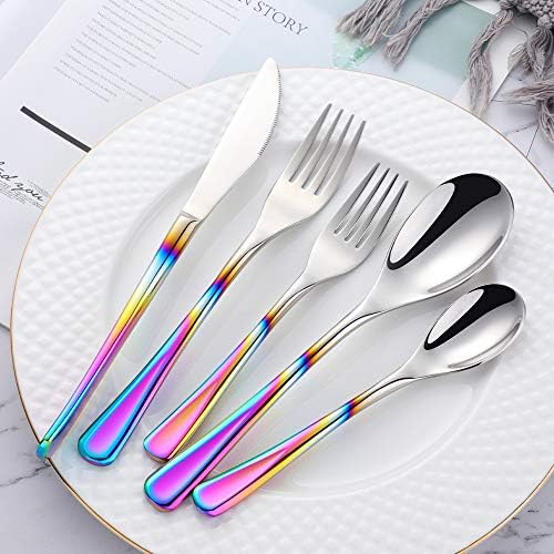Silverware Set Stainless Steel 20 Piece Flatware Set Kitchen Cutlery Heavyweigh Utensil Service for 4 Include Knife Fork Spoon, Mirror Finish