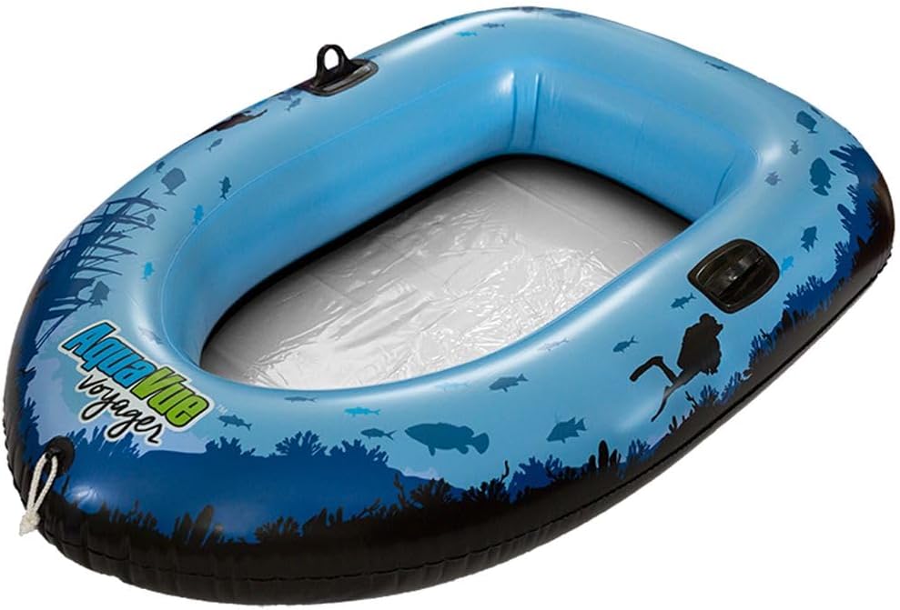 Aquavue Clear Bottom Inflatable Raft with Viewing Window | Transparent-bottom float for underwater viewing, kids and adults