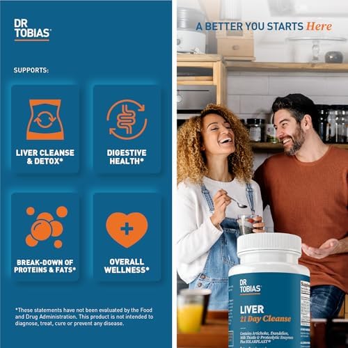 Dr. Tobias Liver 21 Day Cleanse 63 Capsules | Herbal Liver Detox Cleanse | Liver & Digestive Support | Milk Thistle + Dandelion + Artichoke | SOLARPLAST + Enzymes | 21-Day Program