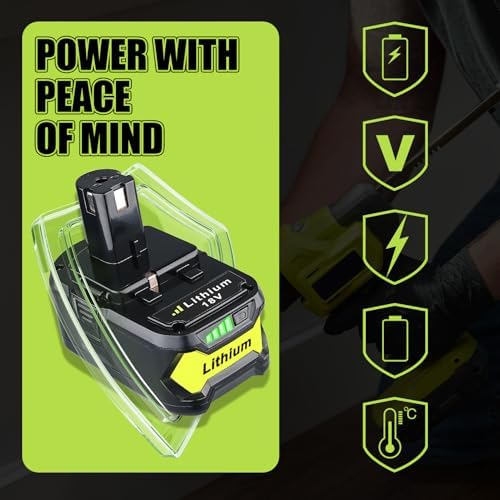 2 Pack 7.0Ah P108 Replacement for Ryobi 18V Battery and Charger Combo P117
