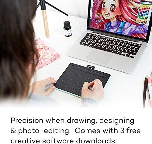 Wacom Intuos Graphics Drawing Tablet with 3 Bonus Software Included, 7.9"x 6.3", Black (CTL4100) & ACK20001 Standard Nibs