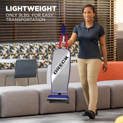 Oreck Commercial XL Vacuum Cleaner, Bagged Upright Vac, Lightweight | For Carpets and Hard Floor, Automatic Height Adjust, High-Speed Brush Roll