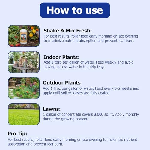 Neptune's Harvest Fish Fertilizer (2-4-1) - Organic Liquid Plant Fertilizer - Fish Hydrolysate for Vegetables, Flowers, Fruit, Trees, Grass - Indoor and Outdoor Plant Food (Gallon)