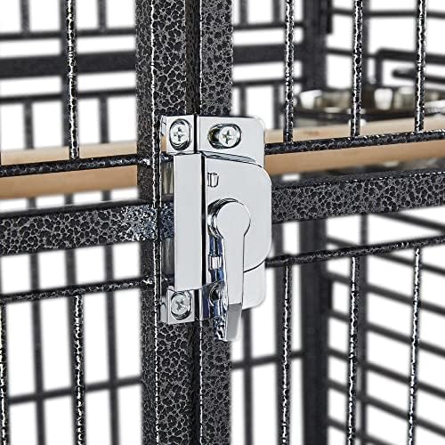 Yaheetech 63'' Bird Cage with Stand Wrought Iron Rolling Open Play Top Large Bird Cage for Mini Macaw African Grey Amazon Parrot