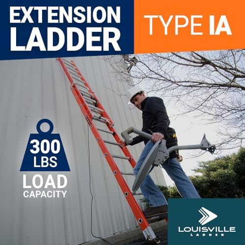 Louisville Ladder 16-foot Fiberglass Extension Ladder, 300-Pound Load Capacity, Type IA, FE3216