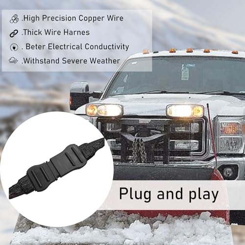 Cable Plow and Truck Side 2-Pin with Dust Cover, Model 21294 8245 61169 8274, Western Plow Parts, Boss Plow Wiring Harness, Snow Plow for Truck