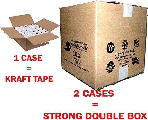 (10 Rolls - 50 GSM) 3'' x 95' White/Canary 2 Ply Carbonless Kitchen Printer Paper Cash Register Receipt Rolls for Star Micronics SP2000, UP389 VeriFone Omni 480, Printer 220, 250, 900 TMU 220