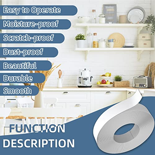 Melamine Edge Banding, 3/4 inch x 50ft roll of Veneer White Edge Banding Pre-glued, Real Wood Tape for Cabinet Repair & Furniture Restoration