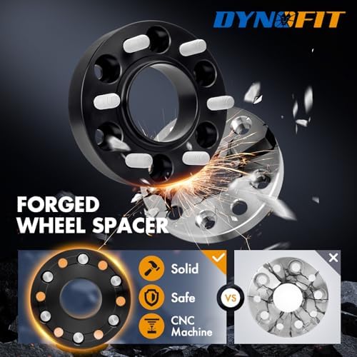 Dynofit 1.5in 6x135 Hub-Centric Wheel Spacers for F150, 87.1mm Hub Bore, M14x1.5 Thread, Forged 6-Lug Wheel Adapters for 2015-2026 Ford F-150