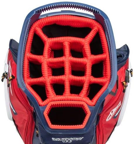 Sun Mountain Golf 2020 C-130 Cart Bag (Navy-White-RED, C-130 CHRG)