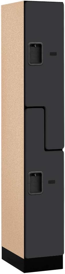 Salsbury Industries 2-Tier S-Style Designer Wood Locker with One Wide Storage Unit, 6-Feet High by 18-Inch Deep, Mahogany
