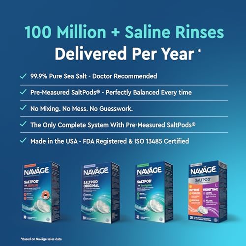 Navage® Original Sea Salt SaltPod Bundle, 6 30-Packs, 180 SaltPods | Bulk Refill Value: 180 Pre-Measured SaltPods Deliver Fast