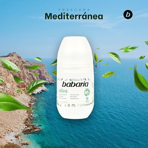 Babaria Olive Oil Roll On Deodorant 50ml Alcohol and Paraben Free by Babaria