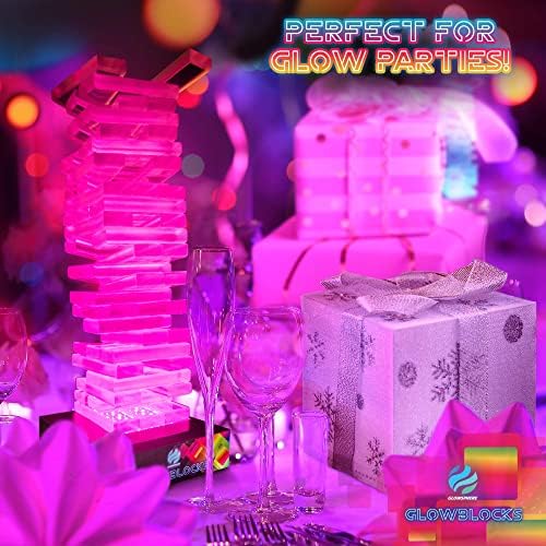 Glowsphere Glowblocks Light-Up Tumbling Tower Game, First Ever LED Building Blocks Stacking Game